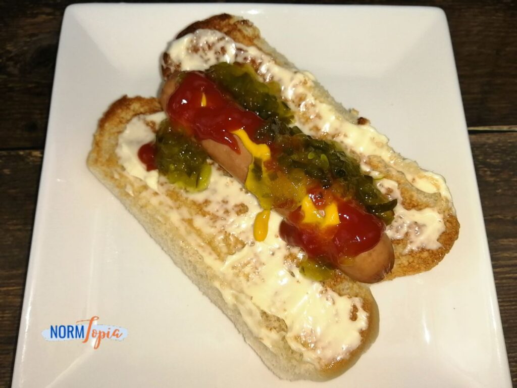 Easy hot dog recipe with basic dressings.